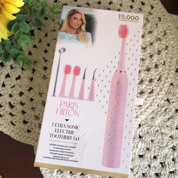 Paris Hilton Pink Ultra Sonic Toothbrush Set NIB - Picture 8 of 8